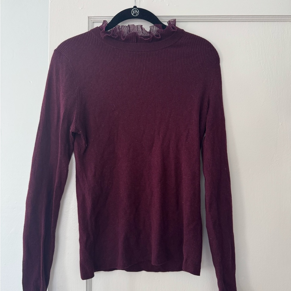 Elegant Burgundy Sweater with webbed detail